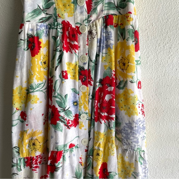 Urban Outfitters "Positano" Floral Tie Shoulder Midi Dress MEDIUM - Picture 4 of 8